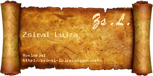 Zsirai Lujza névjegykártya